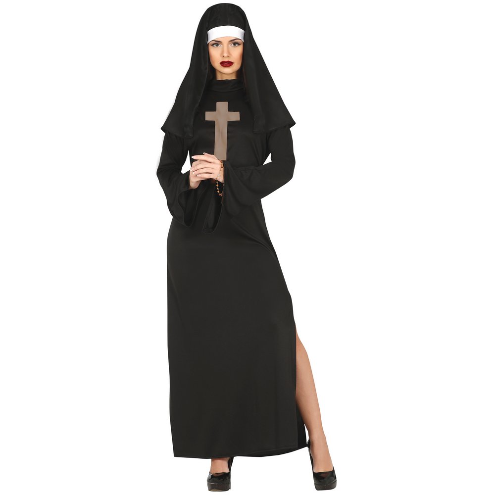 Rossz Apáca Női Jelmez Halloweenre, M (38-40), Fekete