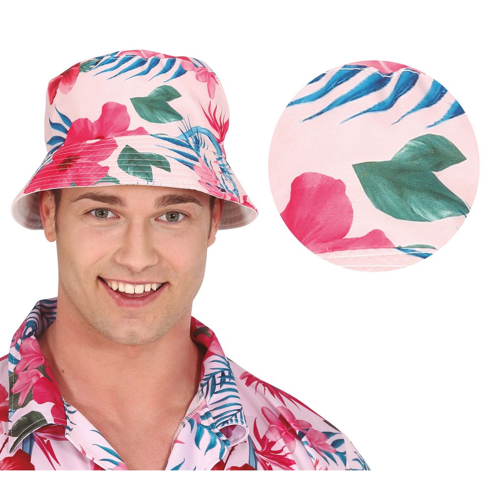 Rózsaszín Hawaii Mintás Halászsapka Unisex Felnőtteknek