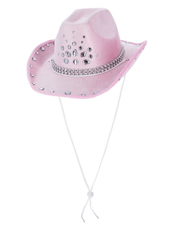 Rózsaszín Kövekkel Díszített Cowboy Kalap
