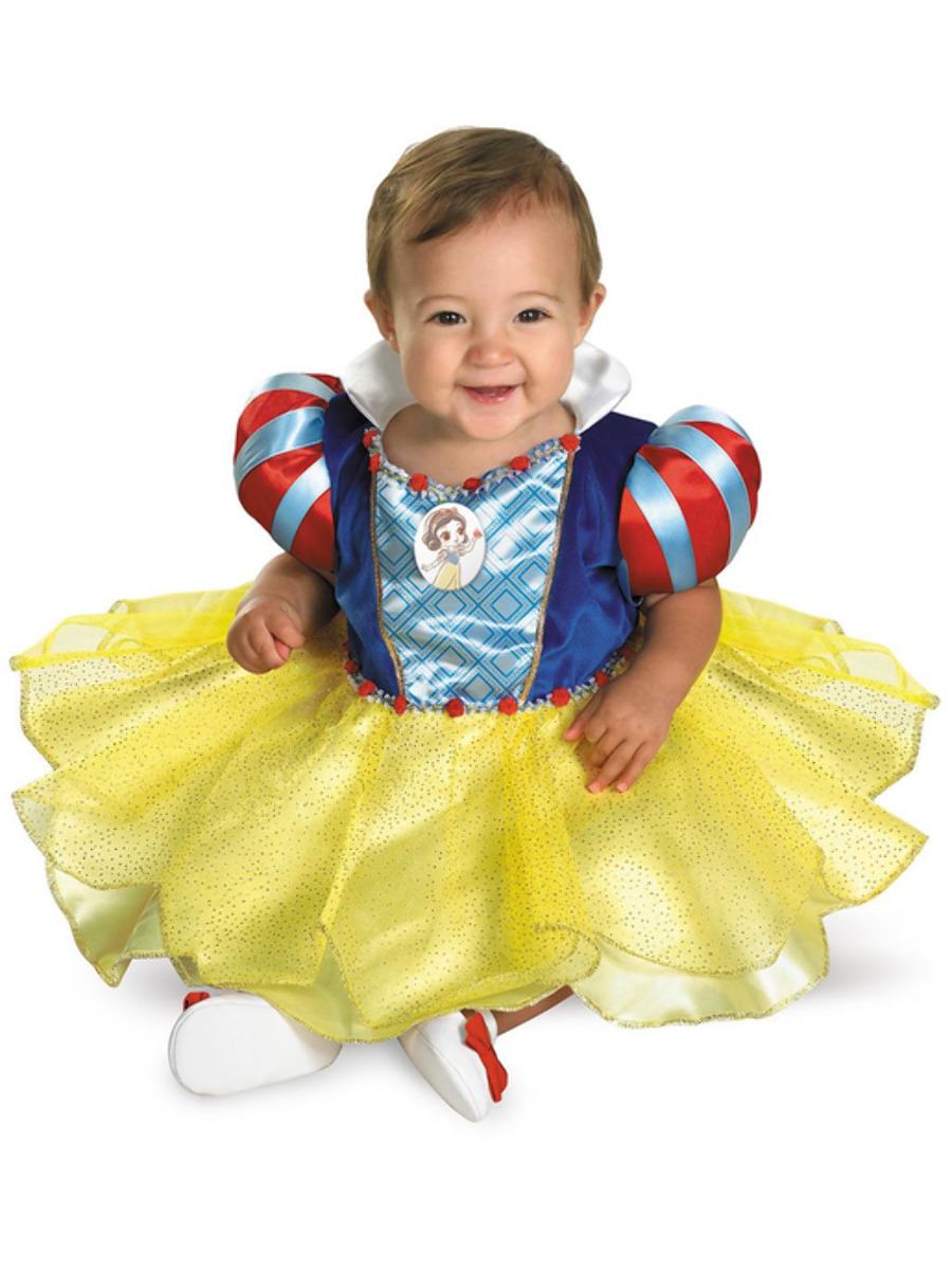 Sárga-Kék-Piros Disney Hófehérke Jelmez Babáknak - B12-18