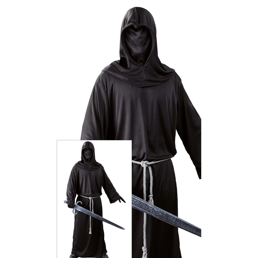 Sötét Szerzetes Férfi Jelmez Halloweenre, L (52-54), Fekete