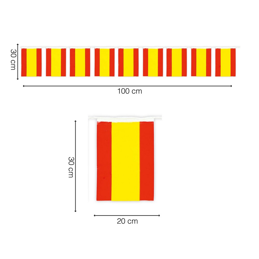 Spanyol Zászlós Girland Parti Dekorációra, 5 méter