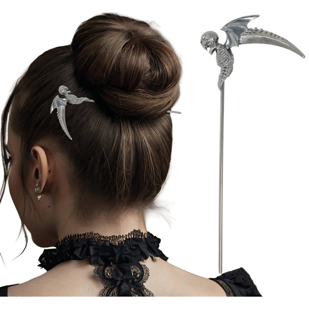 Szárnyas Csontváz Kasza Hajtű Halloweenre, 19 cm