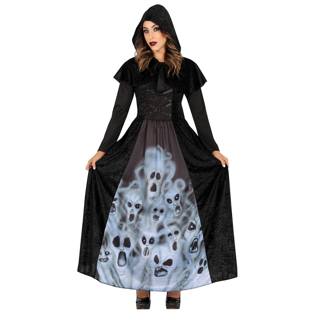 Szellemvadász Női Jelmez Halloweenre, M (38-40), Fekete, Szürke