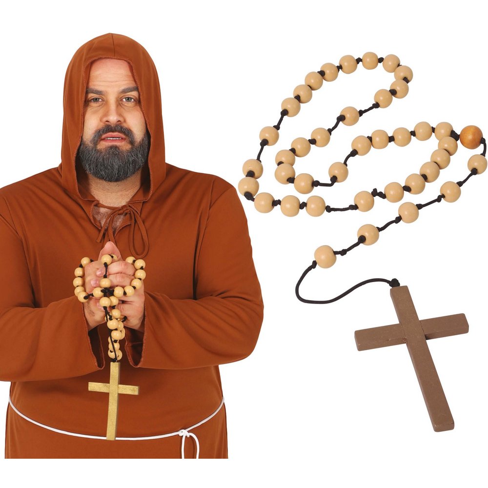 Szerzetes Rózsafüzér Kereszttel Halloweenre, 90 cm