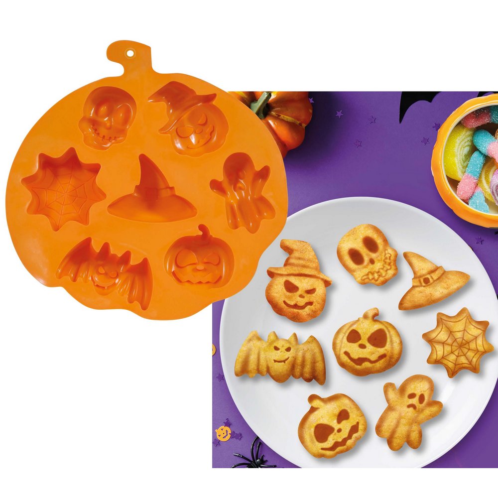 Szilikon Sütőforma 7 Halloween Alakkal, 27x17 cm