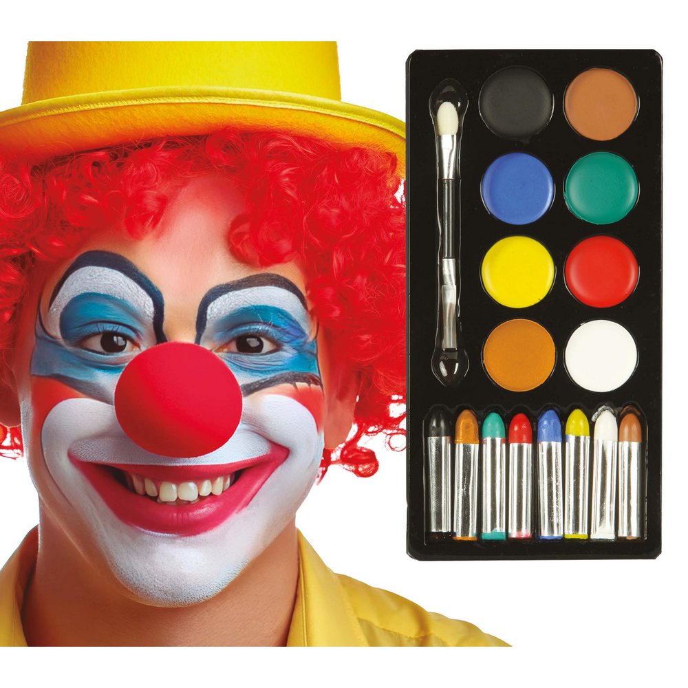 Színes Bohóc Smink Szett Halloweenre