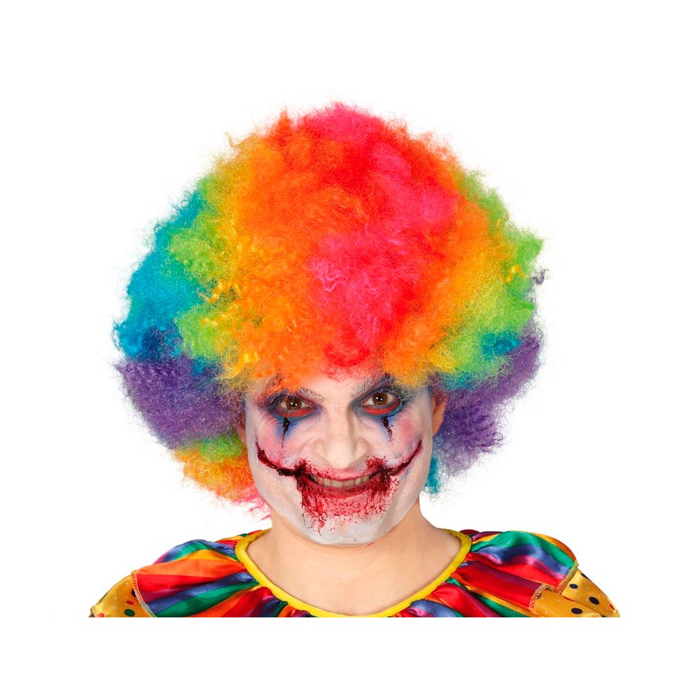 Színes Göndör Bohóc Paróka Felnőtteknek Halloweenre