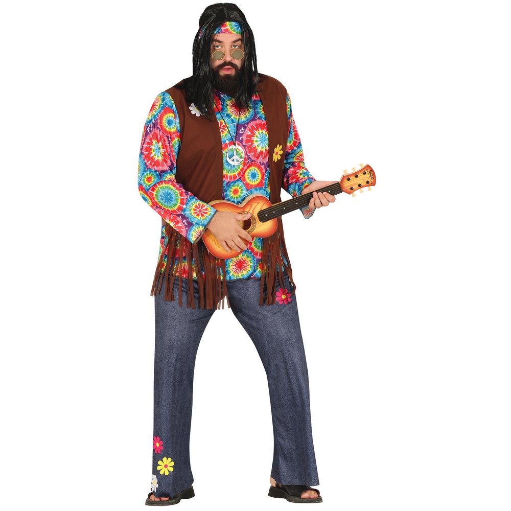Színes Hippie Férfi Jelmez Szett Farsangra