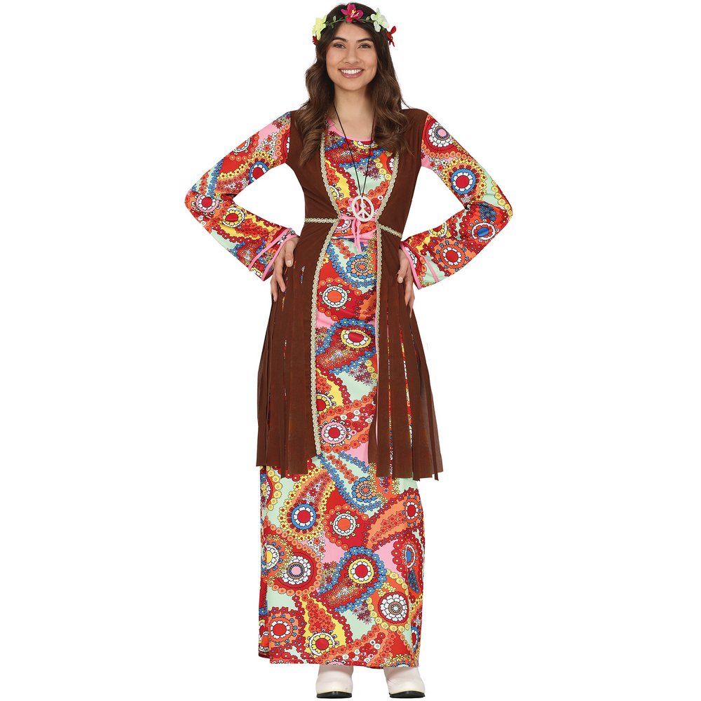 Színes Hippie Női Jelmez Szett, M (38-40), Barna, Többszínű