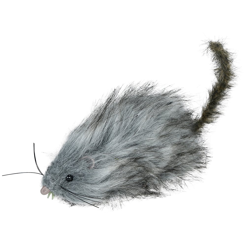 Szürke Bolyhos Patkány Halloweenre, 16 cm