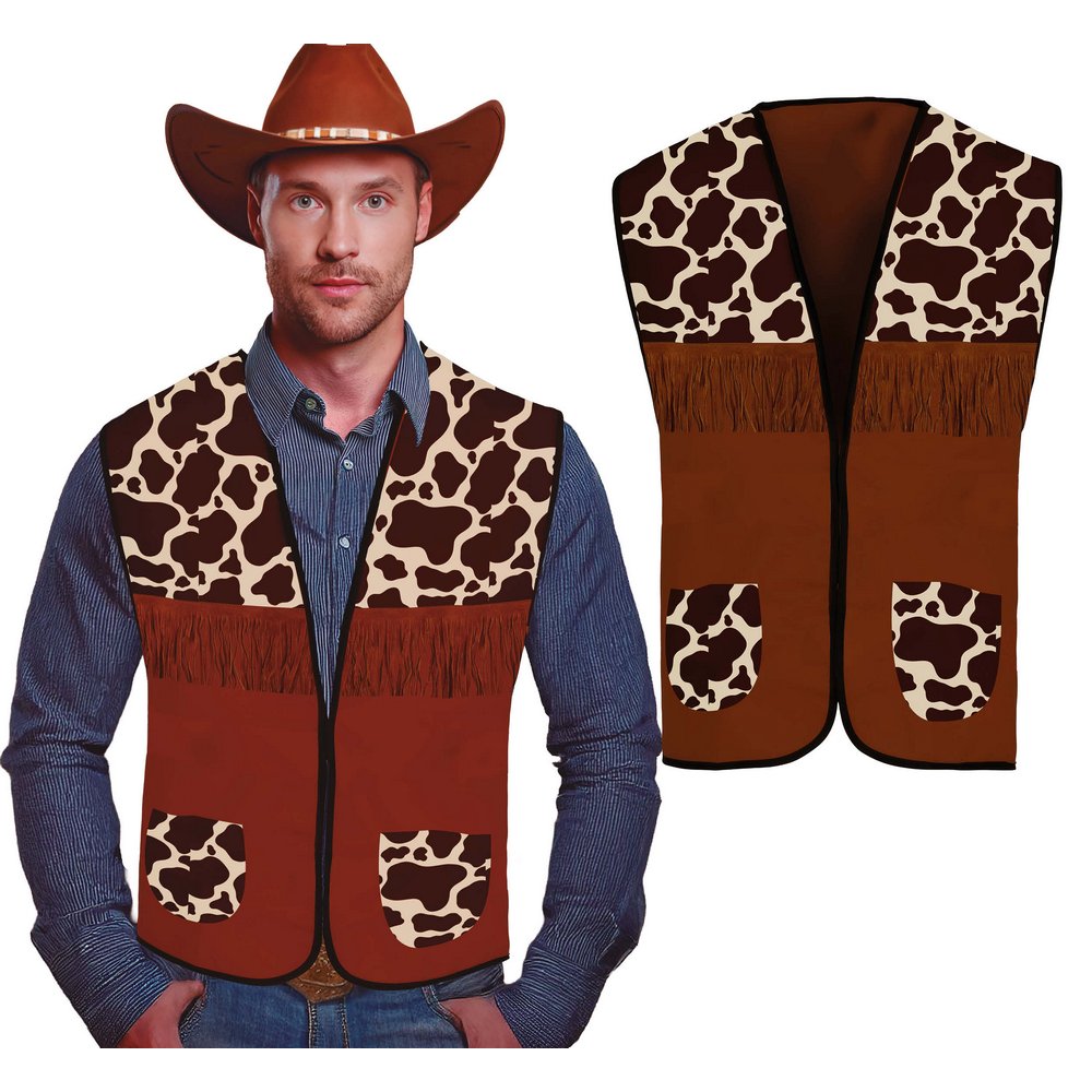 Tehénmintás Cowboy Mellény Felnőtteknek