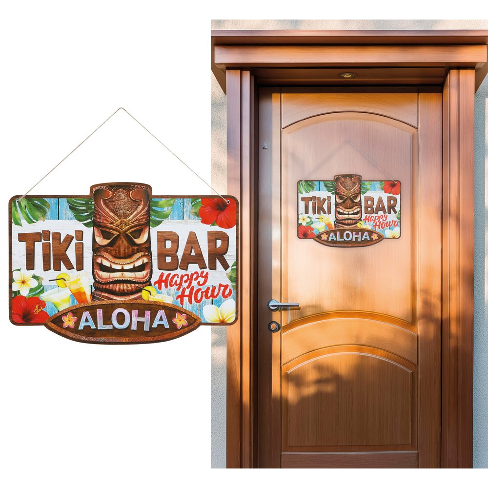 Tiki Bár Dekorációs Tábla Hawaii Partira, 25x35 cm