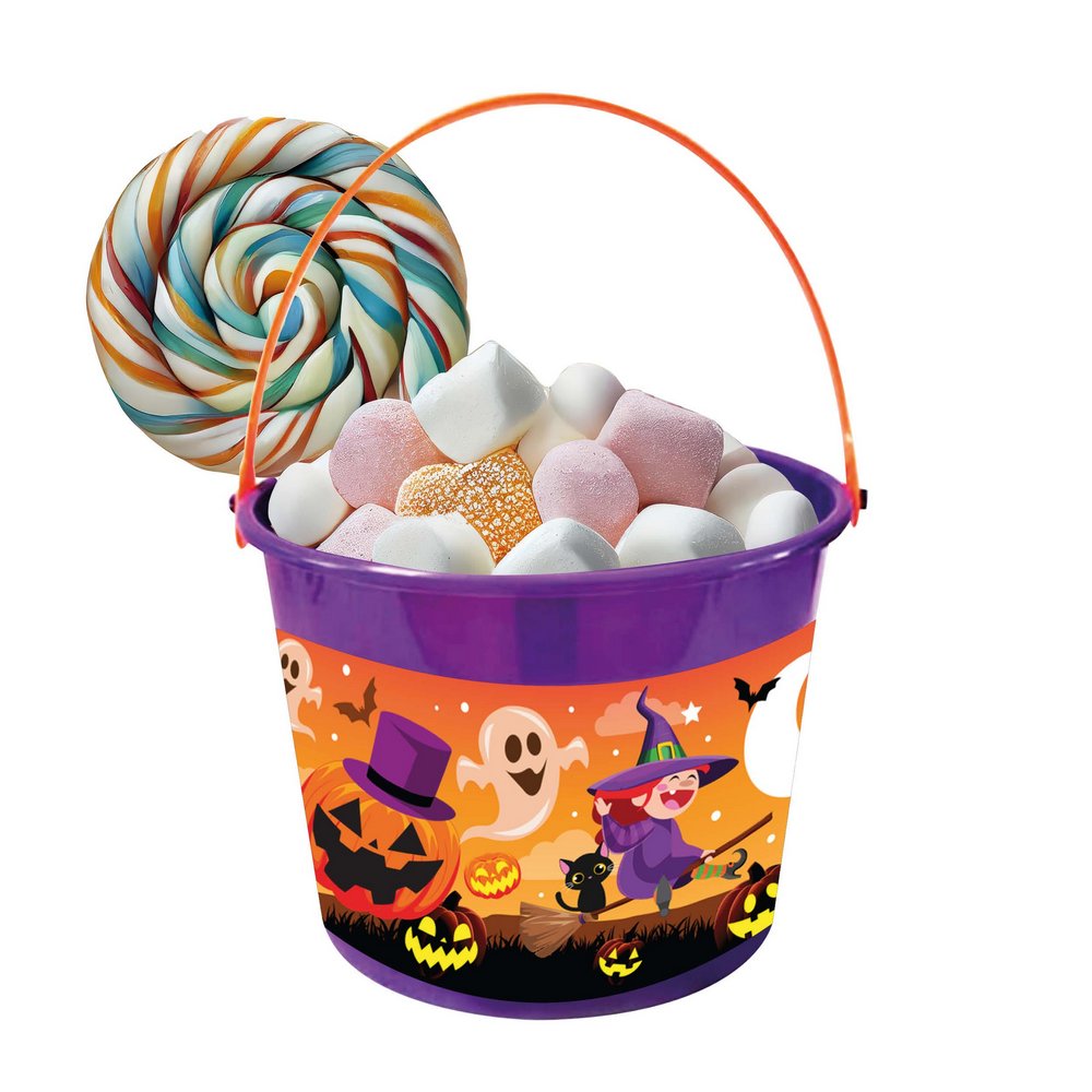 Többszínű Fekete-Narancs Halloween Vödör Édességgyűjtésre