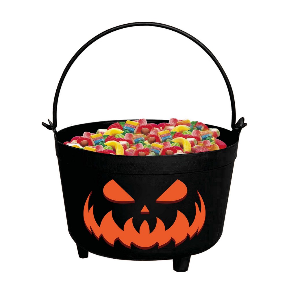 Tökös Boszorkányüst Halloweenre, 24x23x15 cm