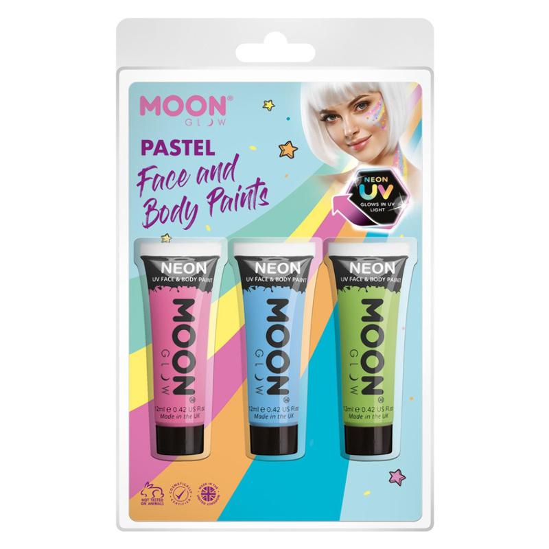 UV Neon Arc- és Testfesték - Rózsaszín, Kék, Zöld - 3 db-os, 12 ml