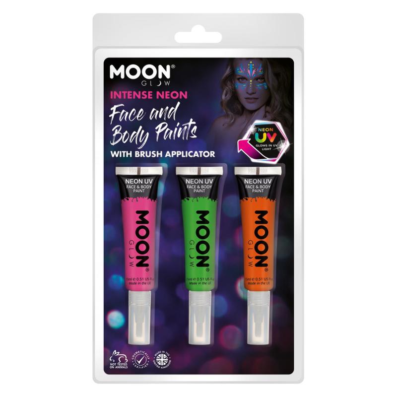 UV Neon Arc- és Testfesték - Rózsaszín, Zöld, Narancs - 3 db-os, 15 ml