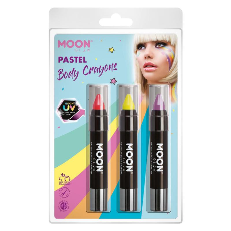 UV Neon Arc- és Testkréta - Korall, Rózsaszín, Lila - 3 db-os, 3,5 g