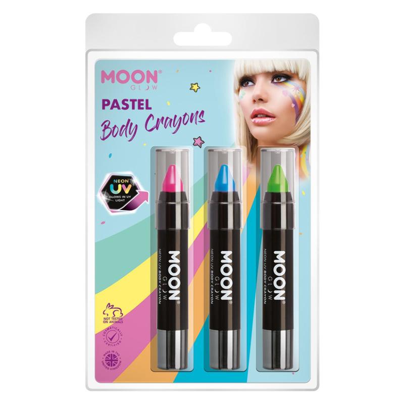 UV Neon Arc- és Testkréta - Rózsaszín, Kék, Zöld - 3 db-os, 3,5 g