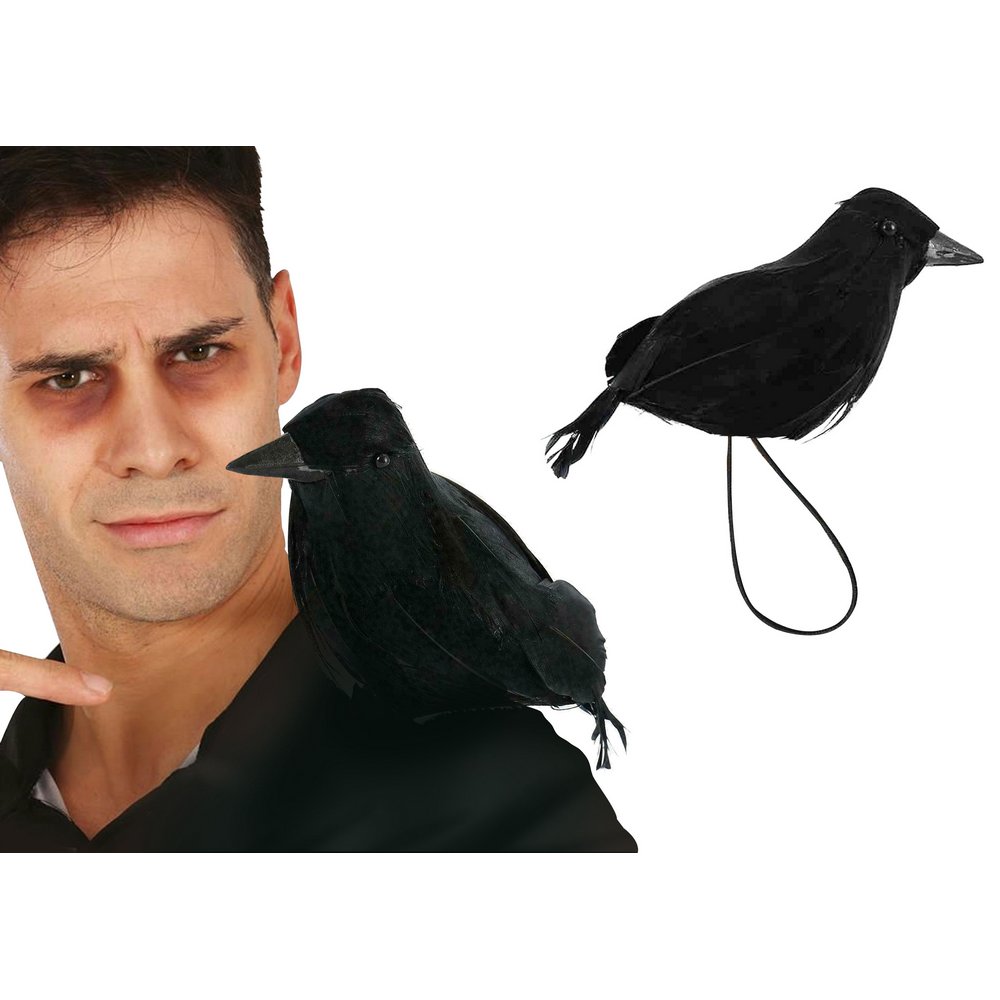 Vállra rögzíthető Holló Kiegészítő Halloweenre, 15 cm