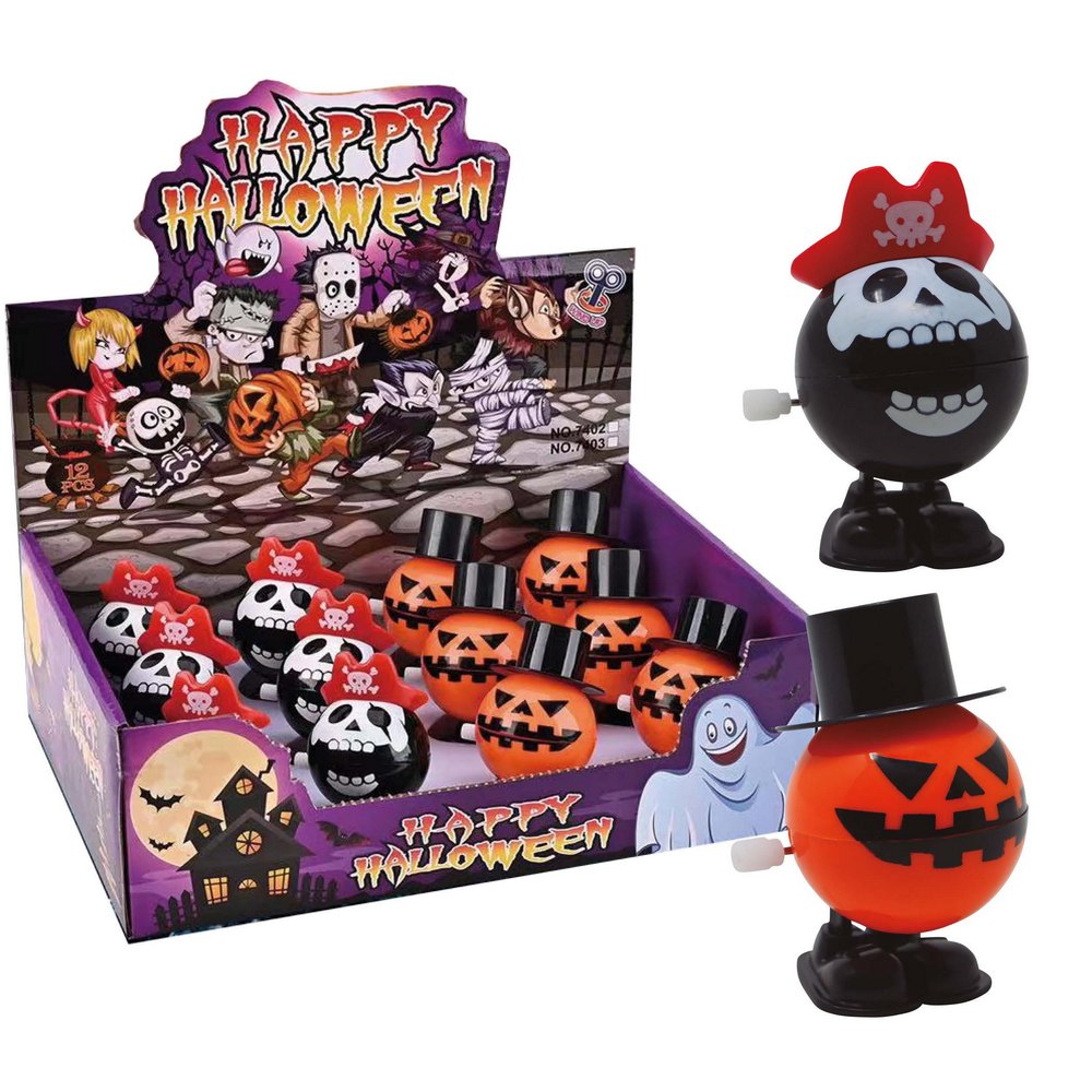 Válogatott Felhúzható Halloween Sétáló Figurák, 12 db, 7 cm