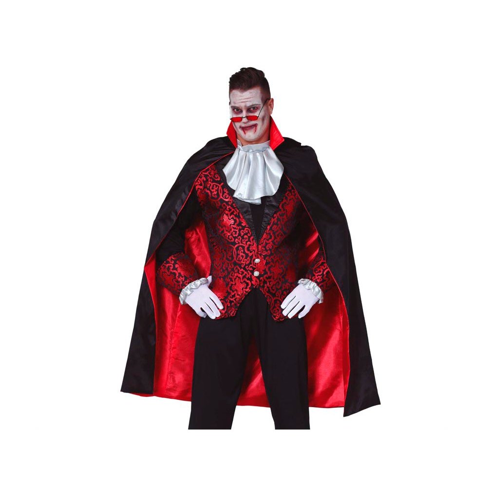 Vámpír Köpeny Piros Bélésel Felnőtteknek Halloweenre, 115 cm