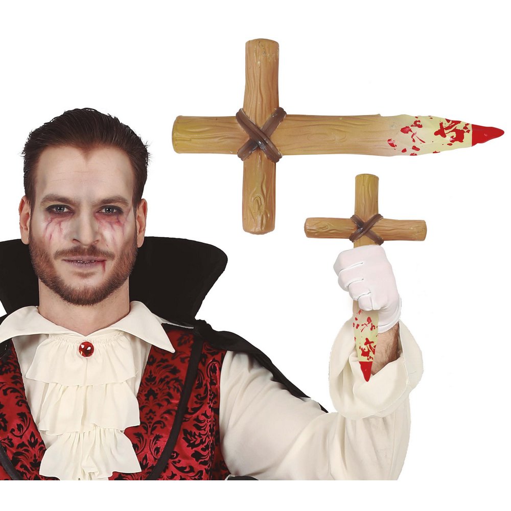 Vámpírölő Karó Kereszttel Halloweenre, 30 cm