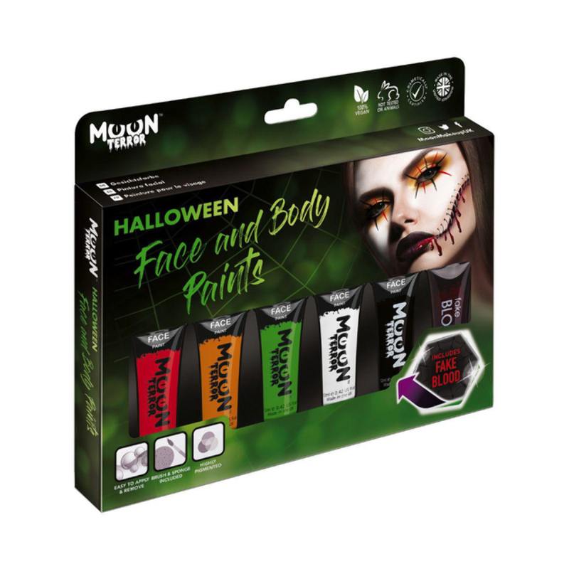 Vegyes Arc- és Testfesték Halloweenre - 6 db-os, 12 ml