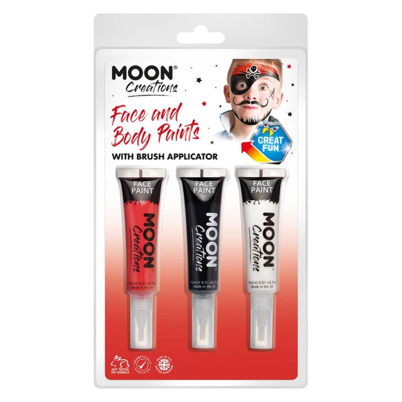 Vegyes Arc- és Testfesték - Kalóz - 3 db-os, 15 ml