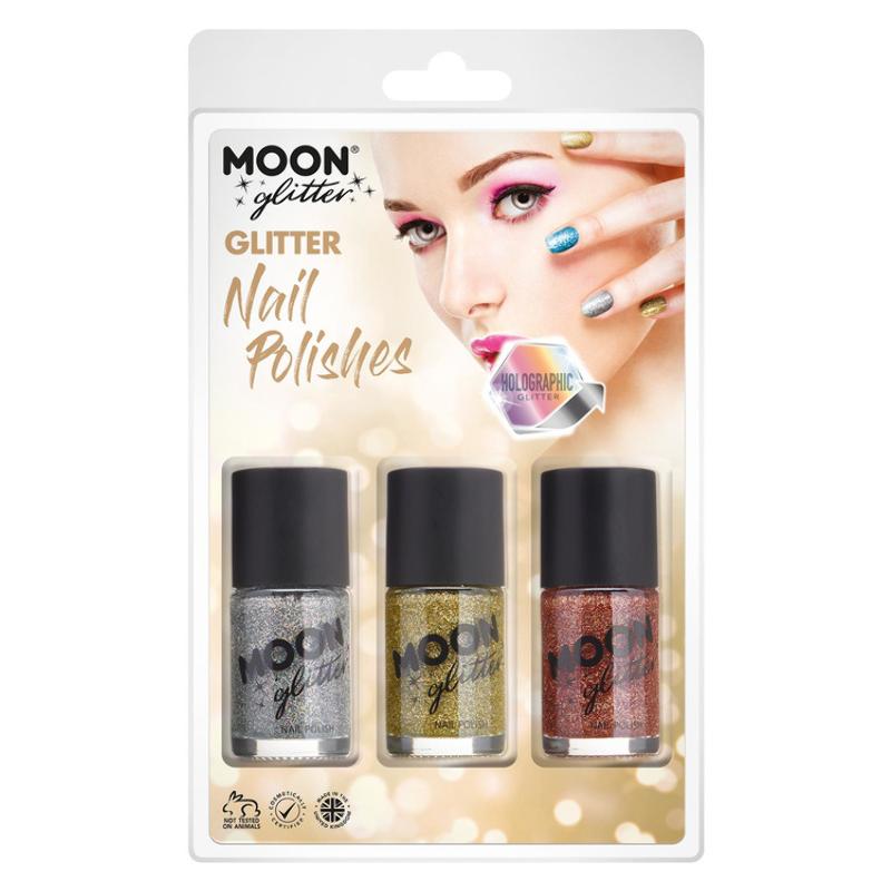 Vegyes Holografikus Körömlakk - Ezüst, Arany, Rozé - 3 db-os, 14 ml