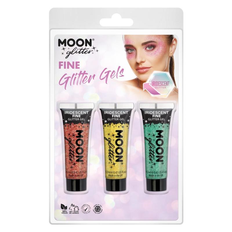 Vegyes Irizáló Csillámzselé - Cseresznye, Sárga, Zöld - 3 db-os, 12 ml