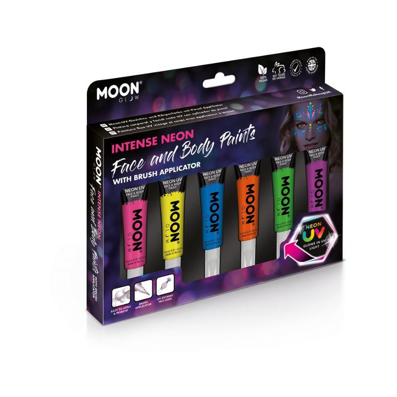 Vegyes Neon UV-s Arcfesték Szett - 6 db-os, 15 ml