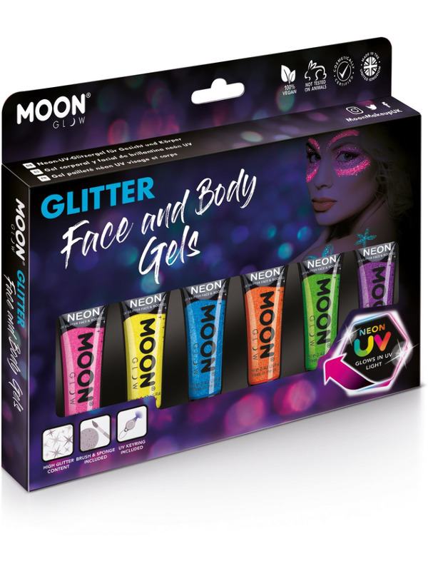 Vegyes Színű Neon UV Csillámzselé - 12 ml, 6 db