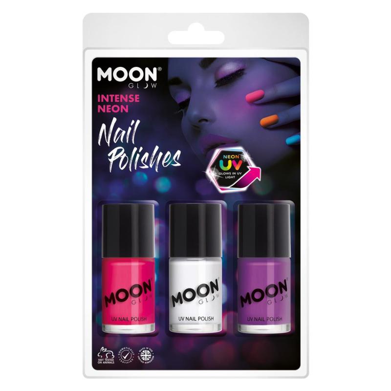 Vegyes UV Neon Körömlakk - Rózsaszín, Fehér, Lila - 3 db-os, 14 ml