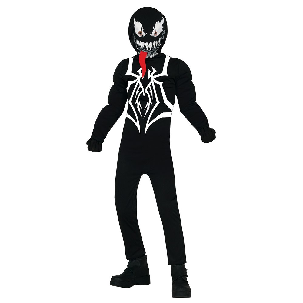 Venom Szörny Fiú Jelmez Halloweenre, 5-6 éveseknek, 7 - 9 Év, Fekete, Fehér