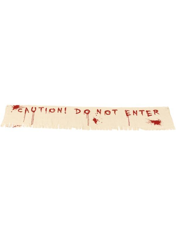 Caution Do Not Enter Feliratú Véres Banner Halloween Dekoráció ? 180 cm x 35 cm