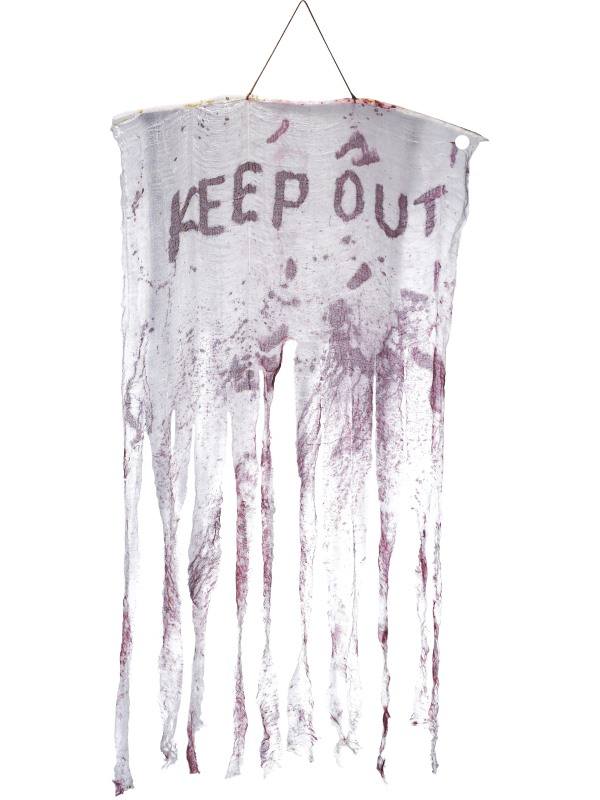 Keep Out Véres Halloween Függő Dekoráció ? 90 cm x 150 cm 
