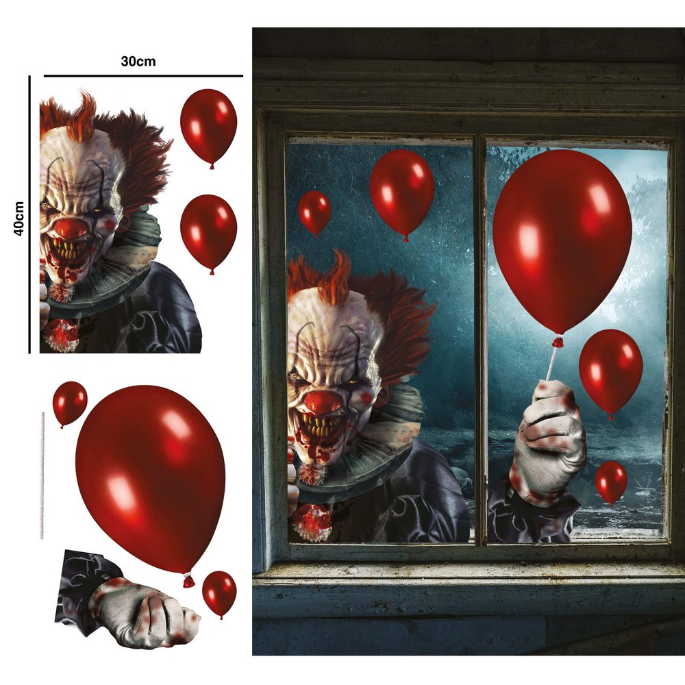 Véres Jason Elektrosztatikus Ablakmatrica Szett Halloweenre, 2 Lap, 30x40 cm