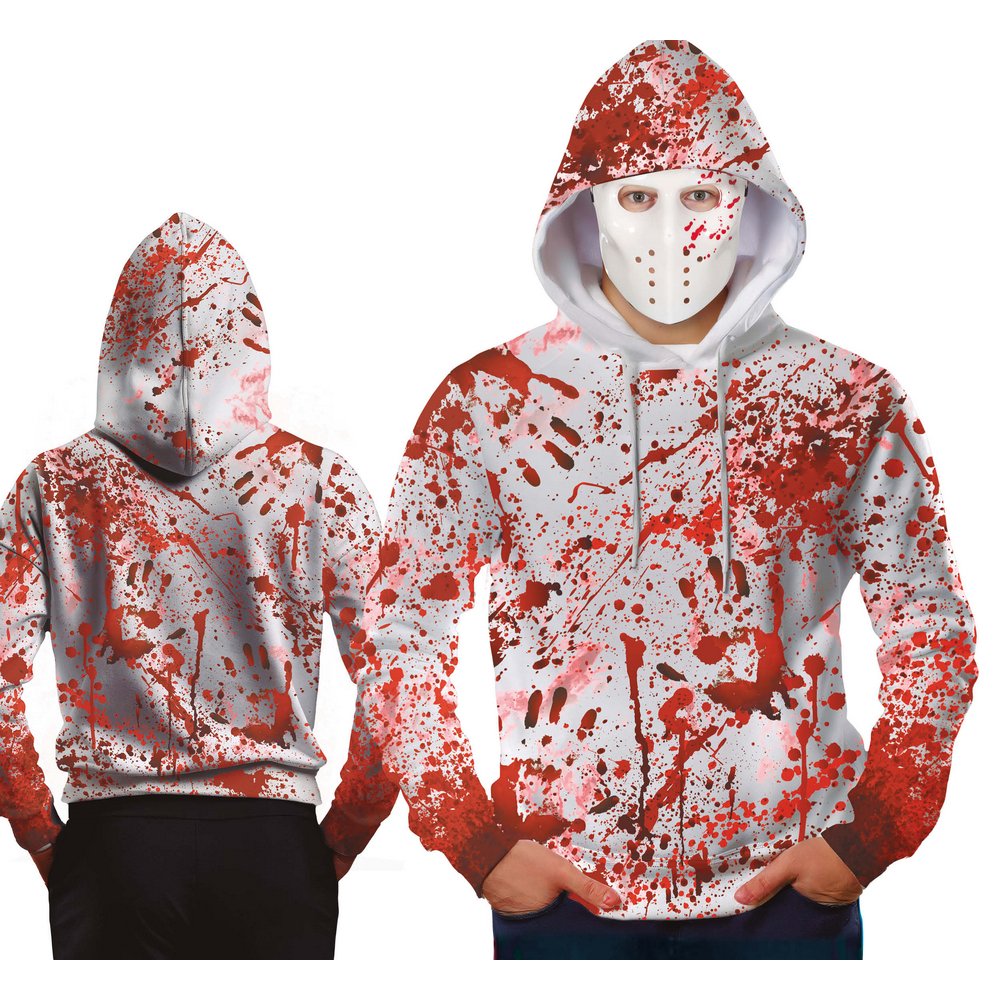 Véres Kapucnis Felső Maszkkal Férfi Jelmez Halloweenre, L (52-54)