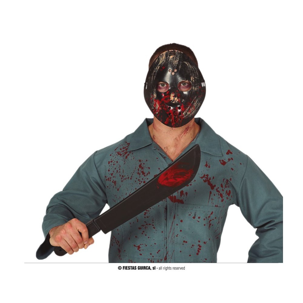 Véres Maszk és Machete Szett Felnőtteknek Halloweenre, 54 cm