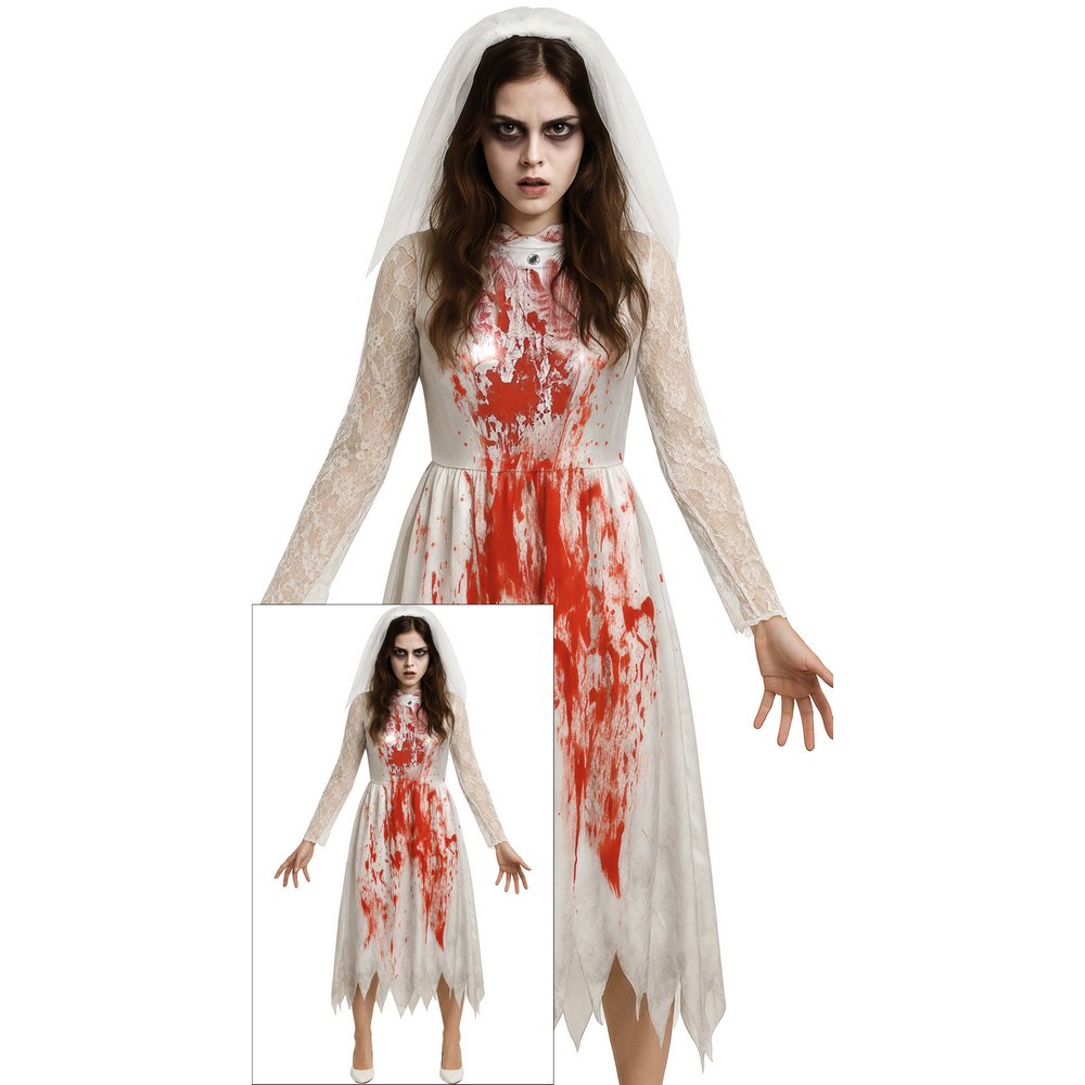 Véres Menyasszony Jelmez Tini Lányoknak Halloweenre, 14 - 16 Év