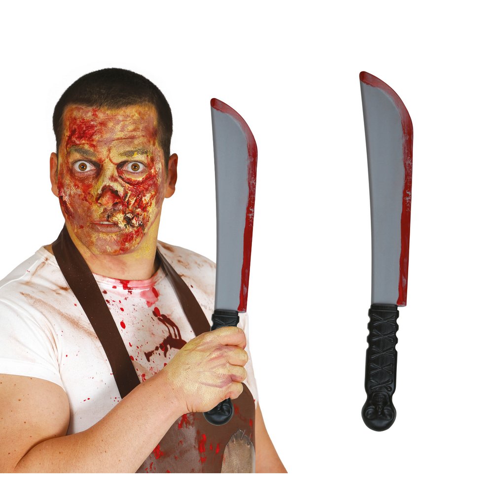 Véres Mészáros Machete Kiegészítő Halloweenre, 41 cm