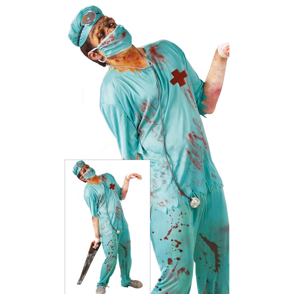 Véres Zombi Sebész Férfi Jelmez Halloweenre