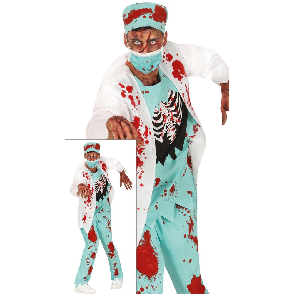 Véres Zombi Sebész Férfi Jelmez Halloweenre