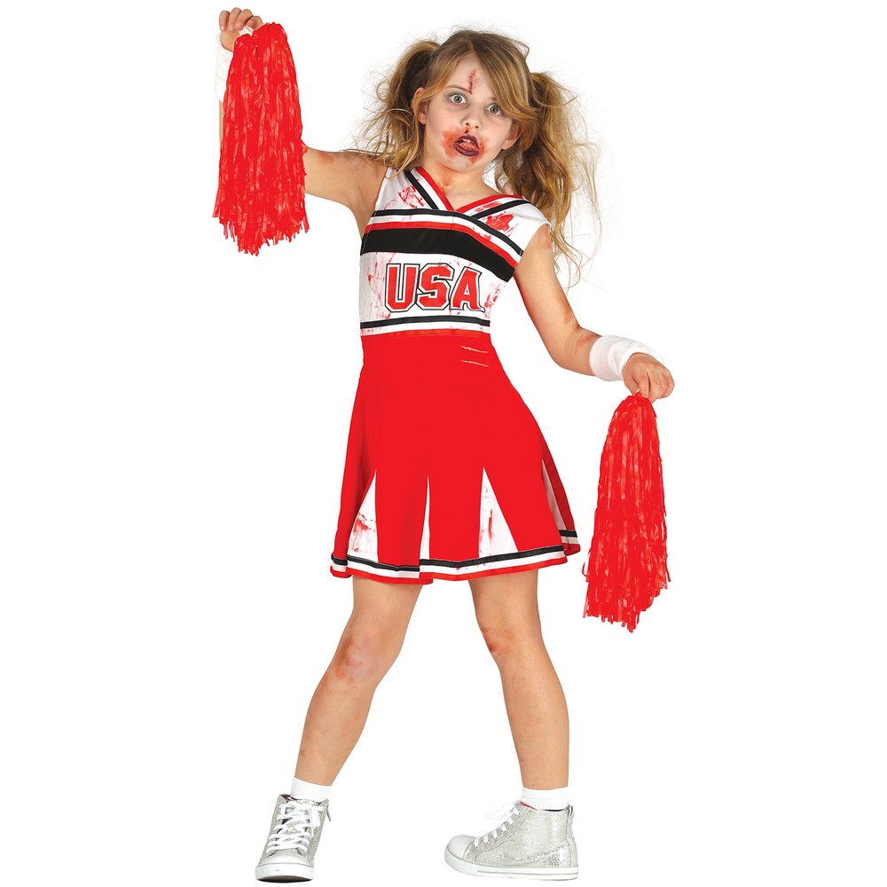 Véres Zombi Cheerleader Lány Jelmez Halloweenre
