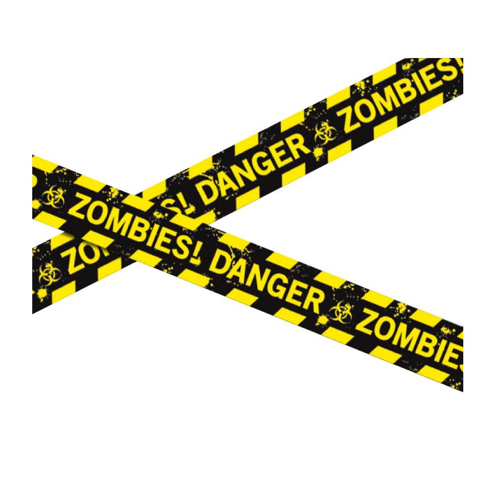 Veszély! Zombik! Figyelmeztető Szalag Halloweenre, 6 m, 7.6 cm