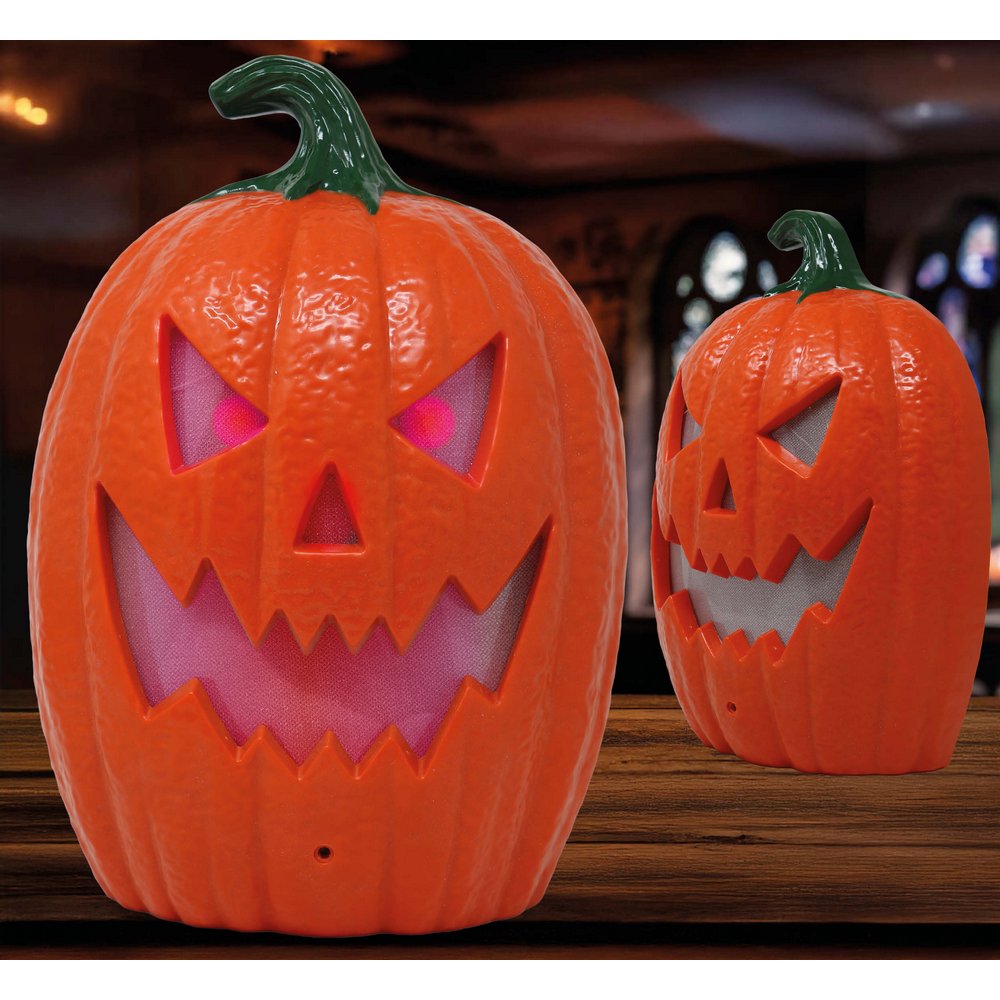 Világító és Hangot Adó Halloween Töklámpás, 30x21 cm