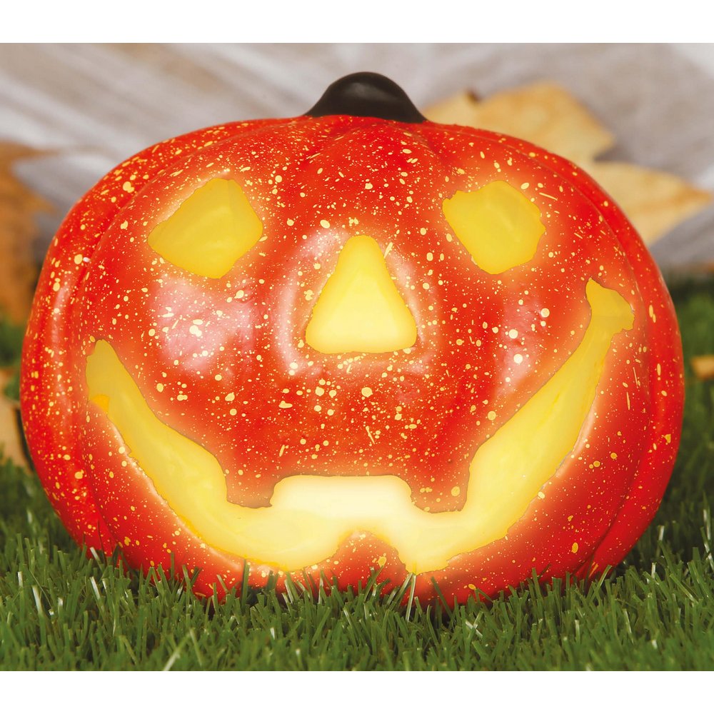 Világító Halloween Tök Dekoráció, 17 cm