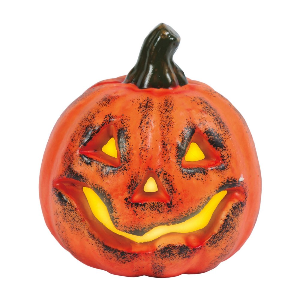 Világító Halloween Tök Dekoráció, 17 cm