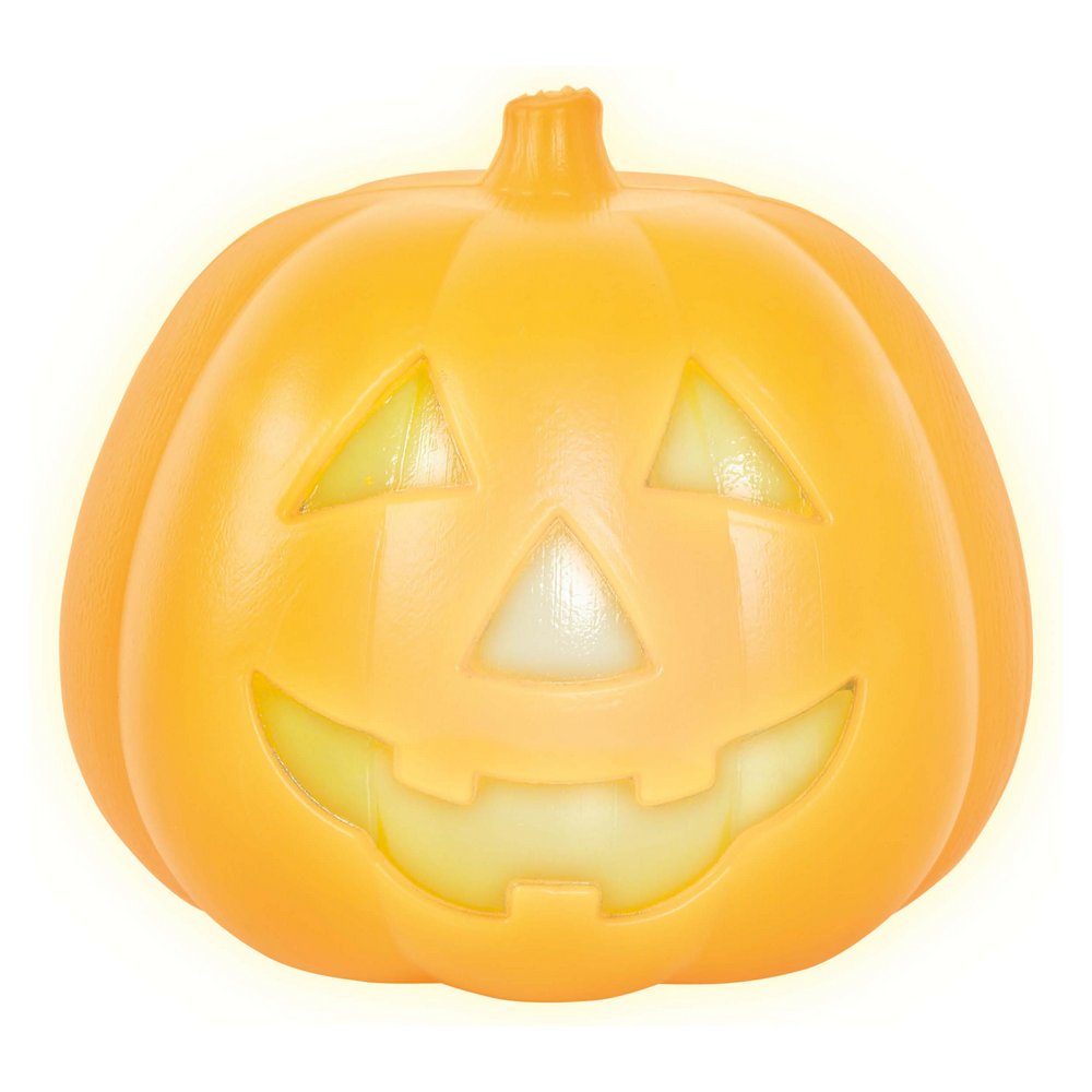 Világító Műanyag Tök Halloweenre, 15 cm